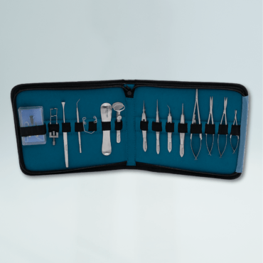 VETERINARY OPHTHALMOLOGY INSTRUMENT KIT - SILVER